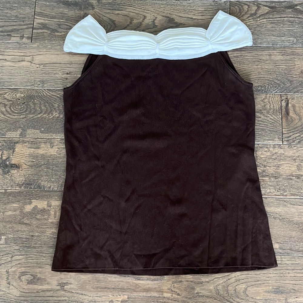 BCBGMaxazria off the shoulder sleeveless sweater